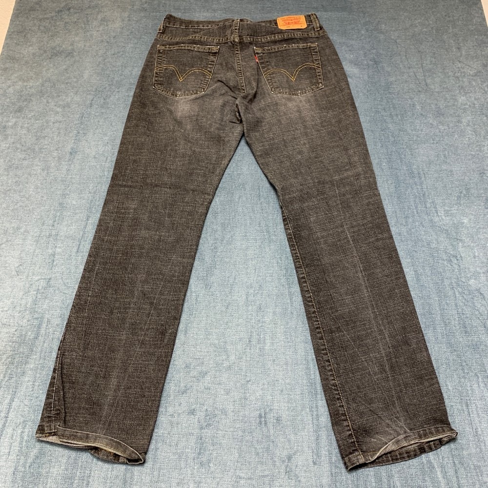 VTG Levi's 505 Jeans Womens 10M 31x33 Gray Denim Stretch Low Rise Straight Leg